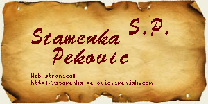 Stamenka Peković vizit kartica